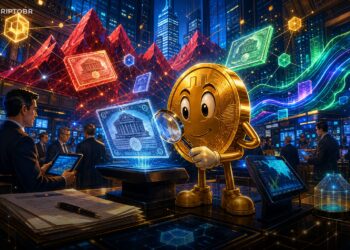 Ilustração editorial sobre ação tokenizada da Securitize na NYSE