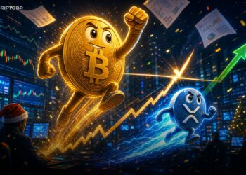 Mascote do Bitcoin sobe em gráfico de mercado enquanto XRP acompanha a alta