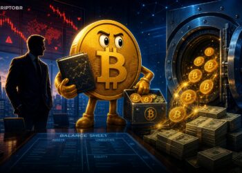 Ilustração editorial sobre a Strategy vendendo Bitcoin para pagar dividendos