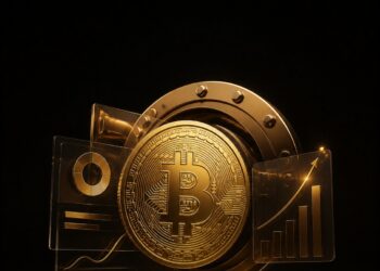 Bitcoin em cofre digital representando produto BTC Yield da Binance