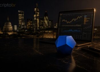 Capa editorial sobre Coinbase, licença no Reino Unido, ações e derivativos