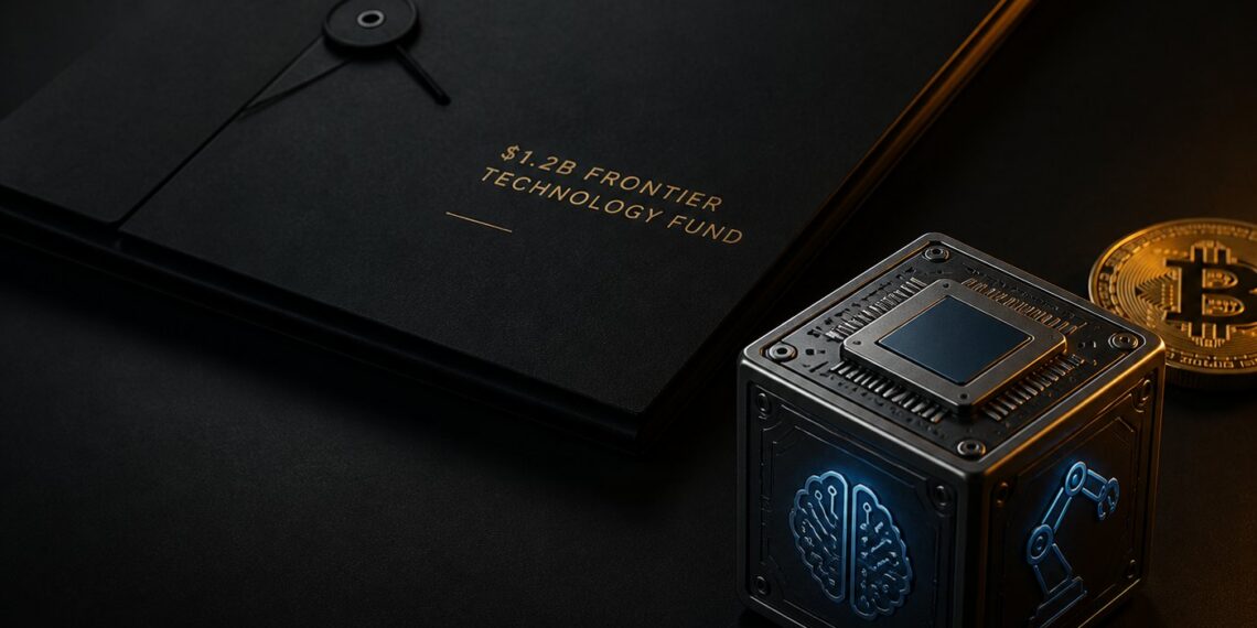 Capa editorial sobre fundo da Paradigm para IA, robótica e cripto