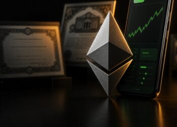 Capa editorial sobre Robinhood Chain, Ethereum e ações tokenizadas