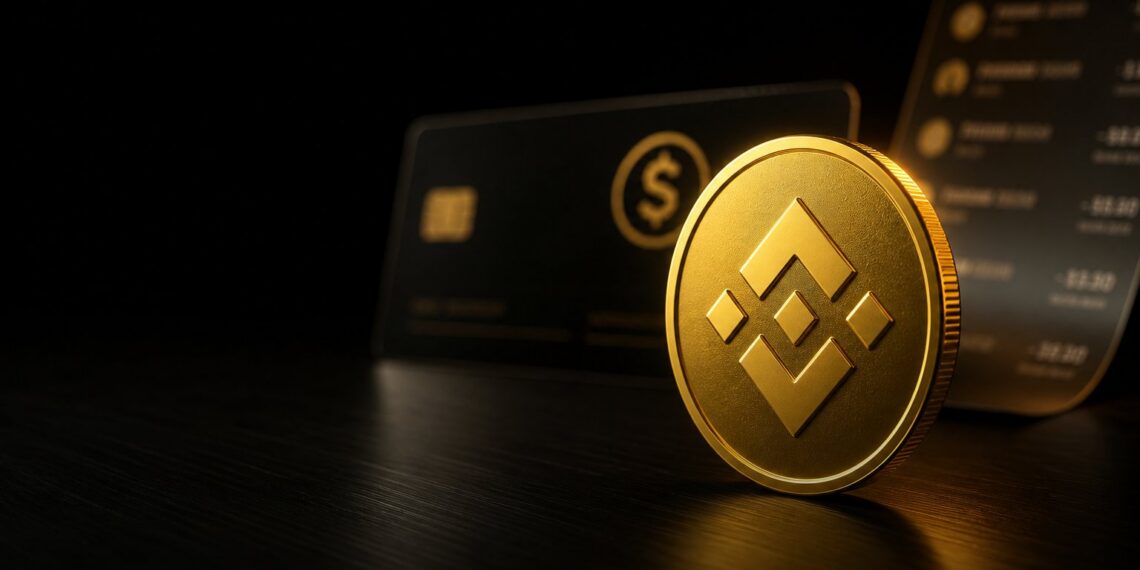 Token BNB em capa editorial sobre liderança da BNB Chain em stablecoins