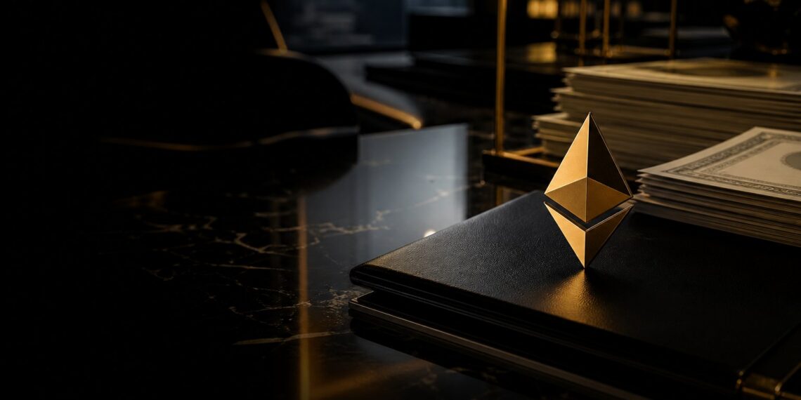 Capa editorial sobre fundos tokenizados da BlackRock, Ethereum e ativos reais on-chain