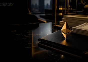 Capa editorial sobre fundos tokenizados da BlackRock, Ethereum e ativos reais on-chain